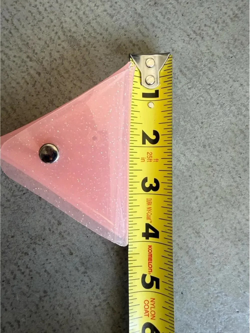 Pink Glitter Triangle Coin Pouch / Mini Snap Storage Case